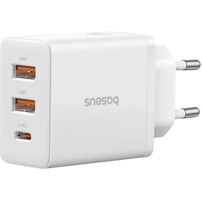 Baseus Cube Fast Charger 2U+C 30W EU Moon White Baseus Cube Fast Charger 2U+C 30W EU Moon White