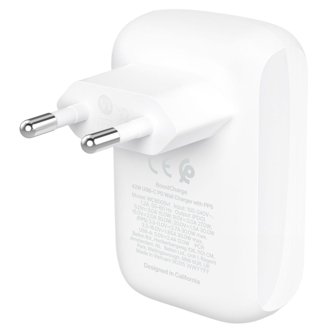 Belkin BOOSTCharge Dual Wall Charger 42W White Belkin BOOSTCharge Dual Wall Charger 42W White