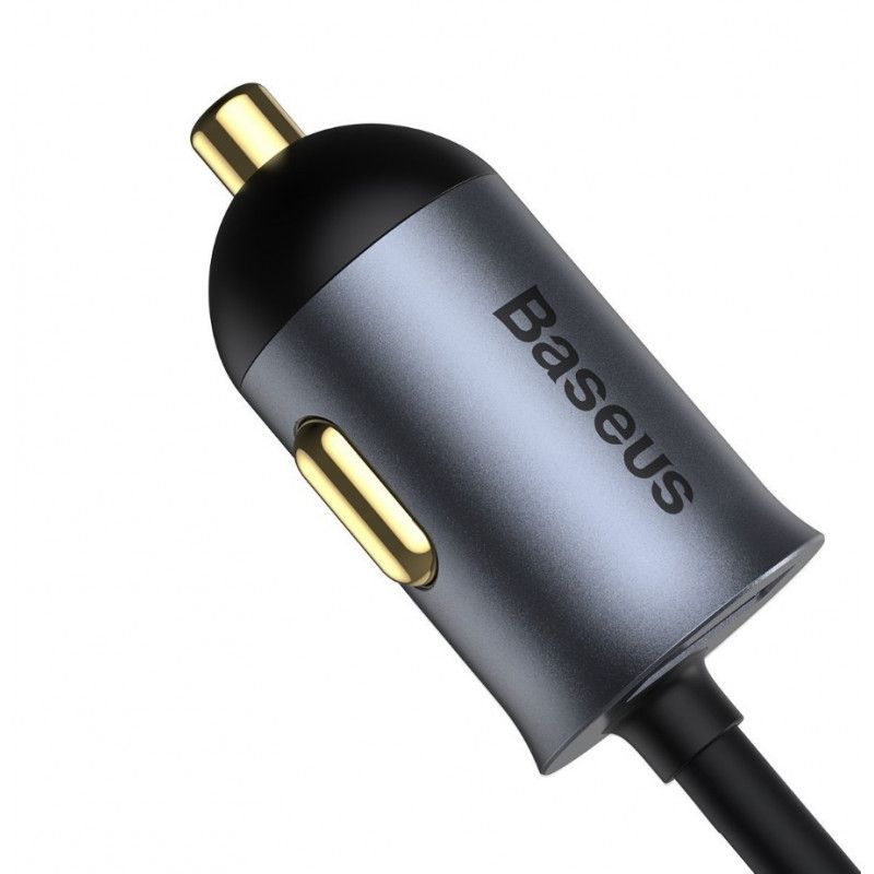 Baseus Share Together autós töltő hosszabbítóval 3x USB USB-C 120W Grey Baseus Share Together autós töltő hosszabbítóval 3x USB USB-C 120W Grey