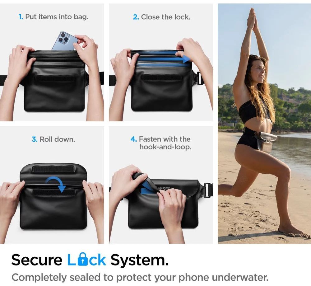 Spigen Aqua Shield WaterProof Waist Bag A620 1 Pack Black Spigen Aqua Shield WaterProof Waist Bag A620 1 Pack Black