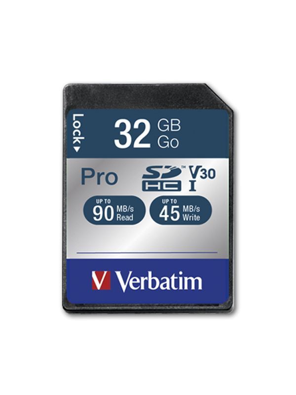 Verbatim 32GB SDHC Pro Class10 U3 V30 Verbatim 32GB SDHC Pro Class10 U3 V30