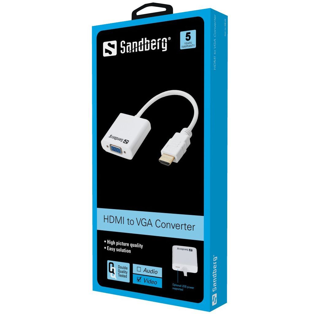 Sandberg HDMI to VGA Converter White Sandberg HDMI to VGA Converter White