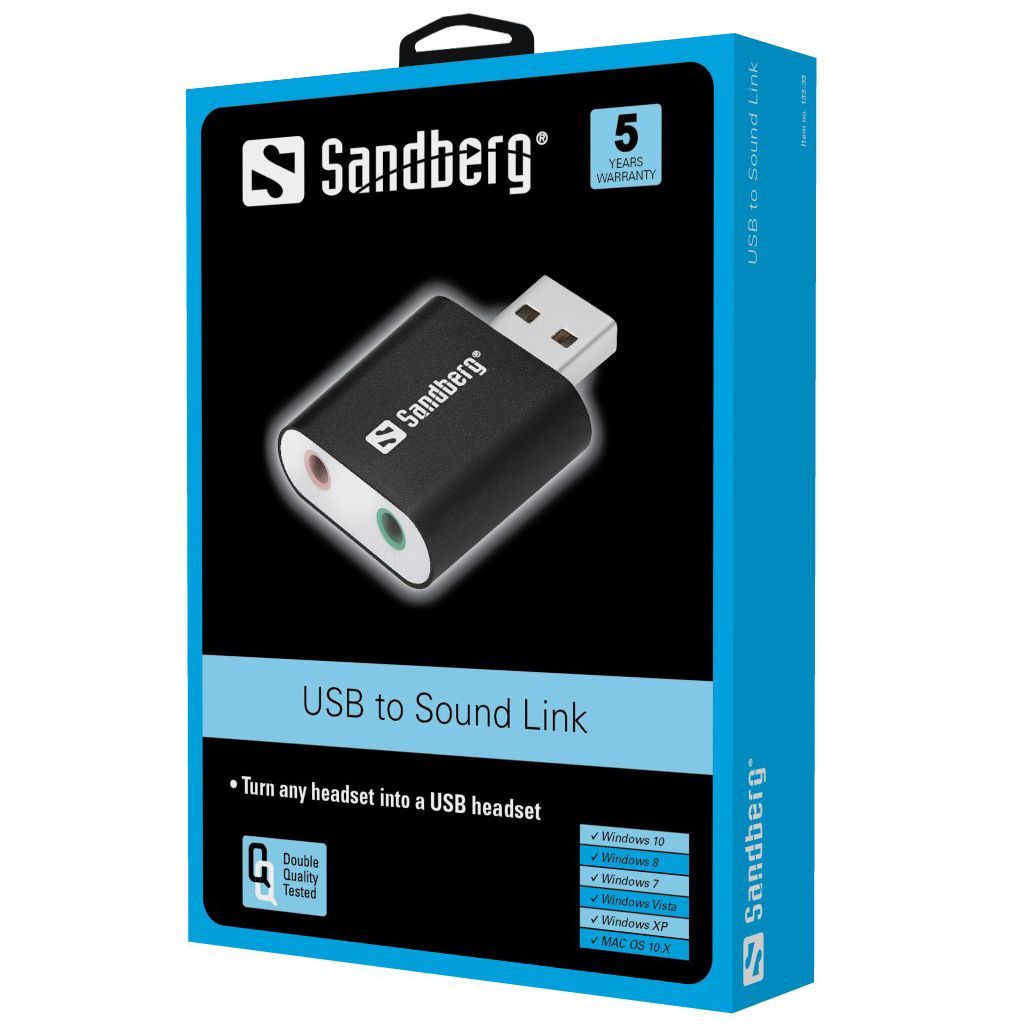 Sandberg USB to Sound Link Black Sandberg USB to Sound Link Black