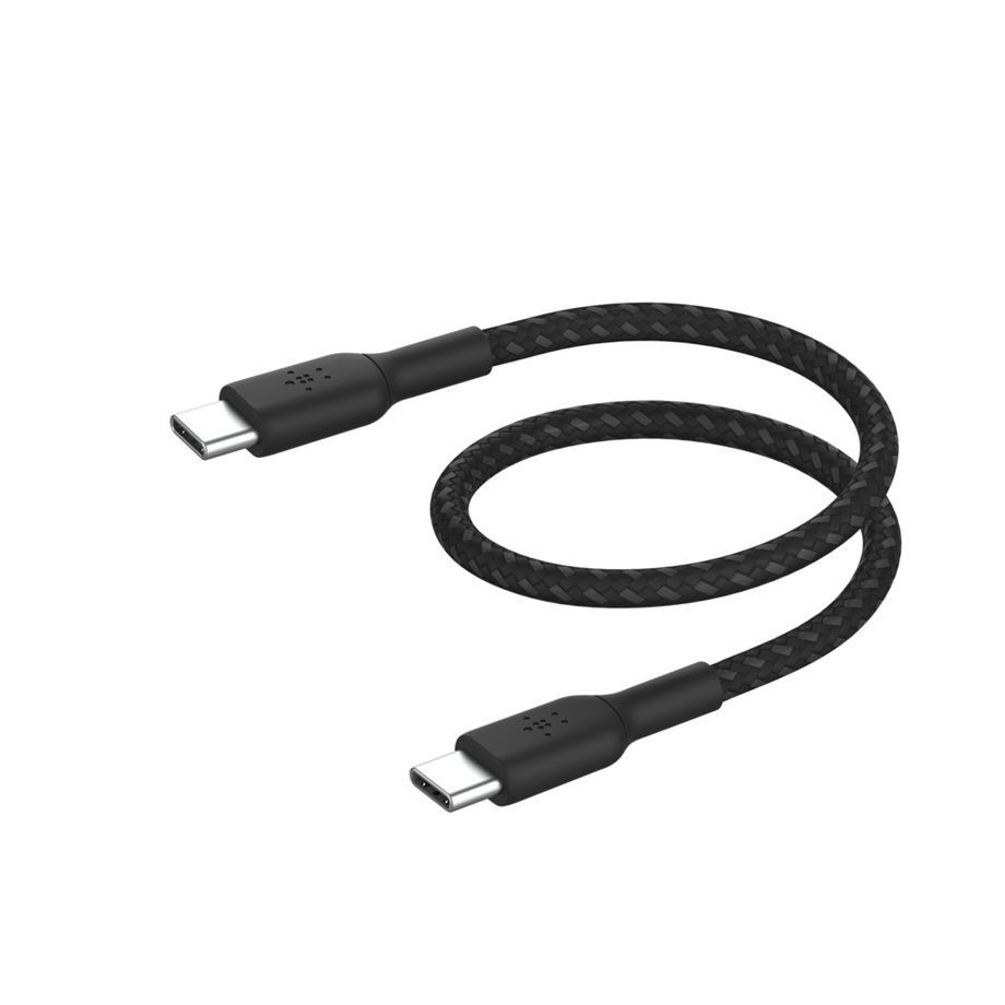 Belkin BoostCharge Braided USB-C to USB-C Cable 0,15m Black Belkin BoostCharge Braided USB-C to USB-C Cable 0,15m Black