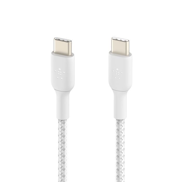 Belkin BoostCharge Braided USB-C to USB-C Cable 2m White Belkin BoostCharge Braided USB-C to USB-C Cable 2m White