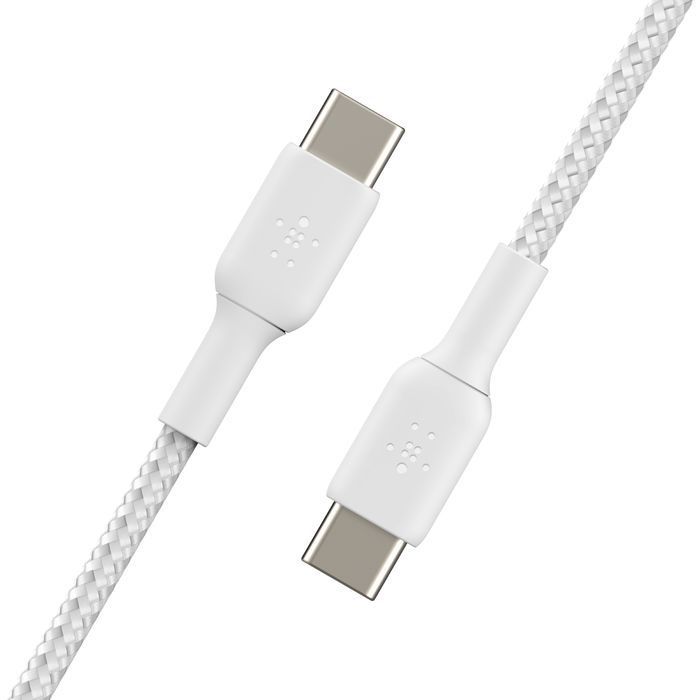 Belkin BoostCharge Braided USB-C to USB-C Cable 2m White Belkin BoostCharge Braided USB-C to USB-C Cable 2m White