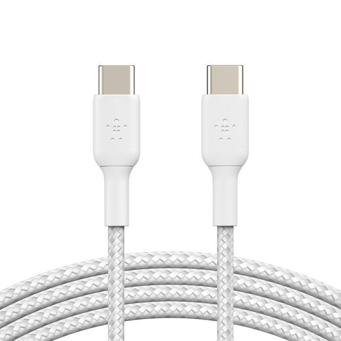 Belkin BoostCharge Braided USB-C to USB-C Cable 2m White Belkin BoostCharge Braided USB-C to USB-C Cable 2m White