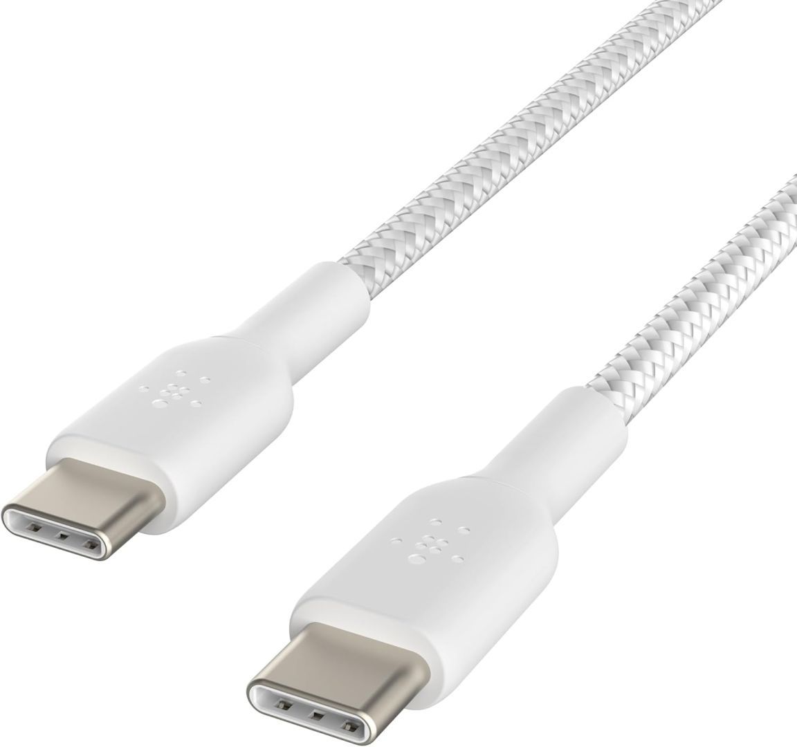 Belkin BoostCharge Braided USB-C to USB-C Cable 0,15m White Belkin BoostCharge Braided USB-C to USB-C Cable 0,15m White