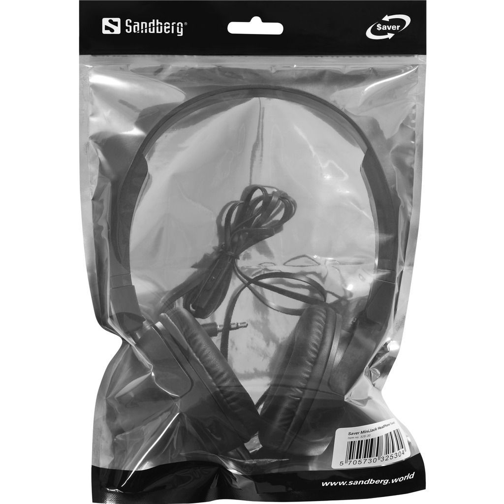 Sandberg Saver MiniJack HeadPhone Travel Black Sandberg Saver MiniJack HeadPhone Travel Black