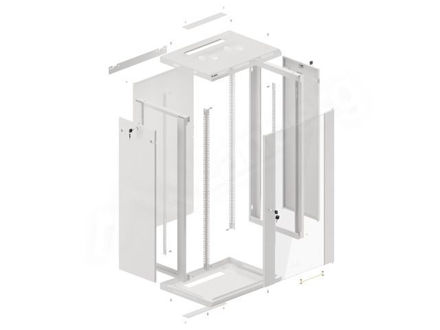 Lanberg 19" 22U Falra szerelhető Rackszekrény Grey Lanberg 19" 22U Falra szerelhető Rackszekrény Grey