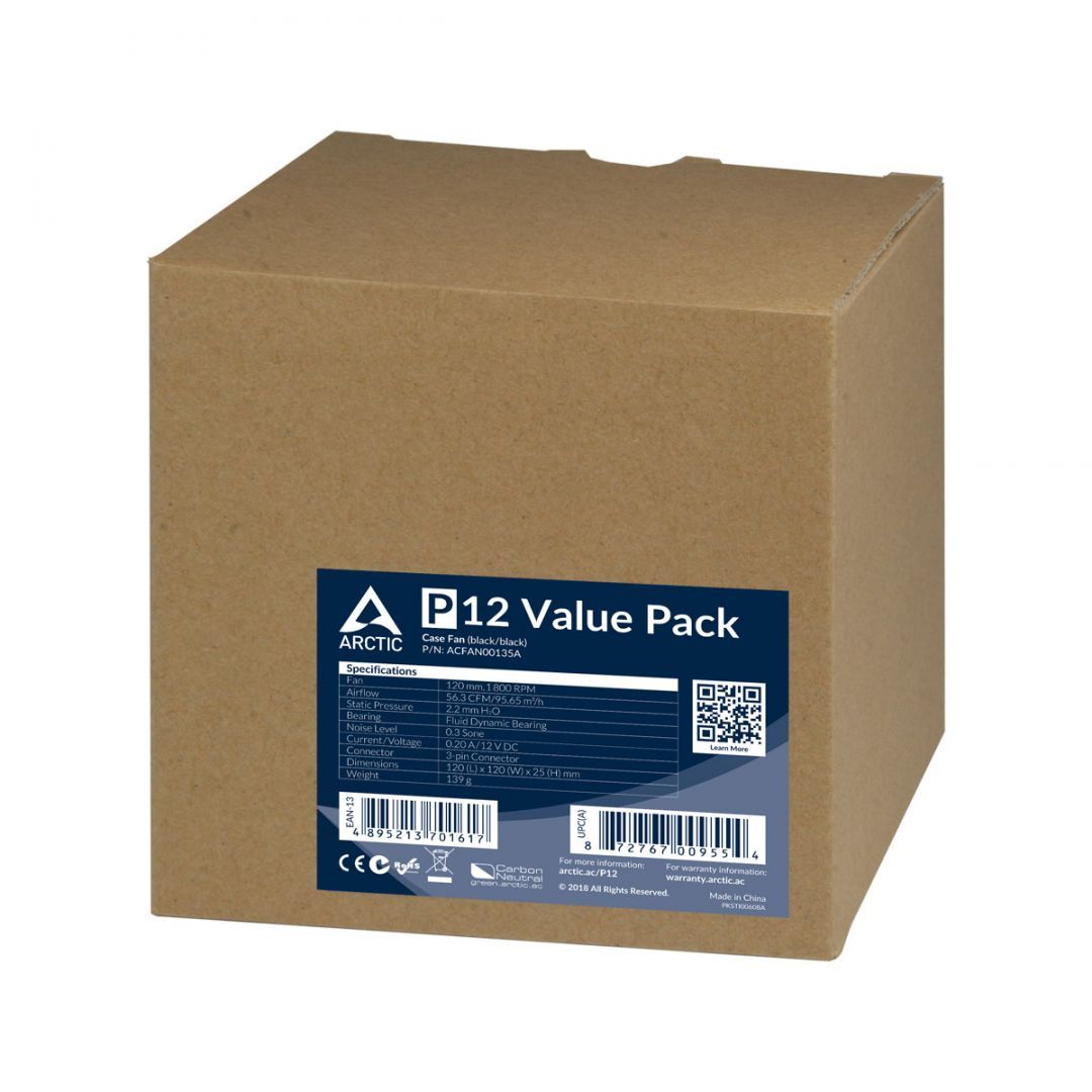 Arctic P12 Value Pack (Black/Black) (5db/cs) Arctic P12 Value Pack (Black/Black) (5db/cs)