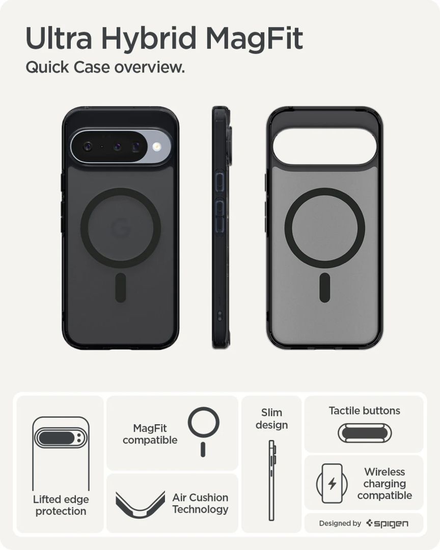 Spigen Ultra Hybrid MagSafe for Google Pixel 10 Pro/Pixel 10 Frost Black Spigen Ultra Hybrid MagSafe for Google Pixel 10 Pro/Pixel 10 Frost Black