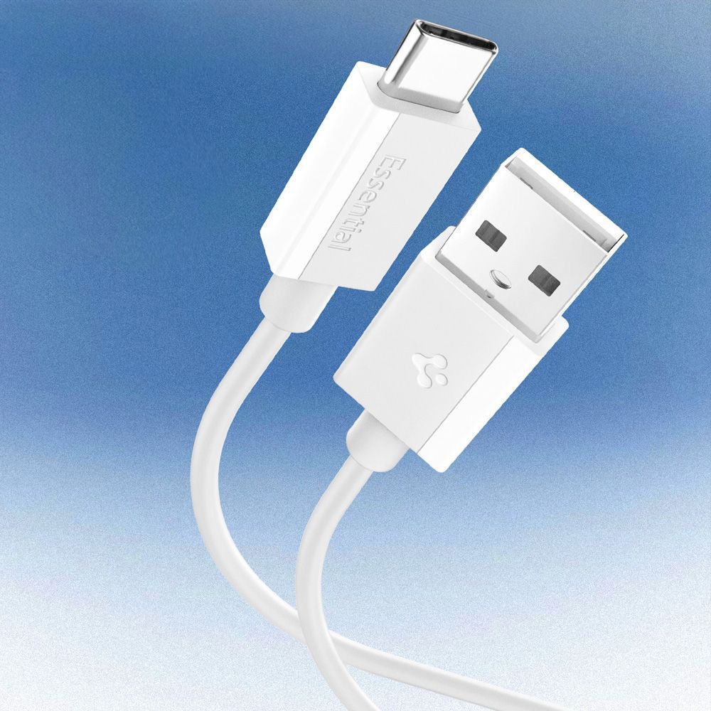 Spigen Essential USB-A to USB-C 60W Cable 2m White Spigen Essential USB-A to USB-C 60W Cable 2m White