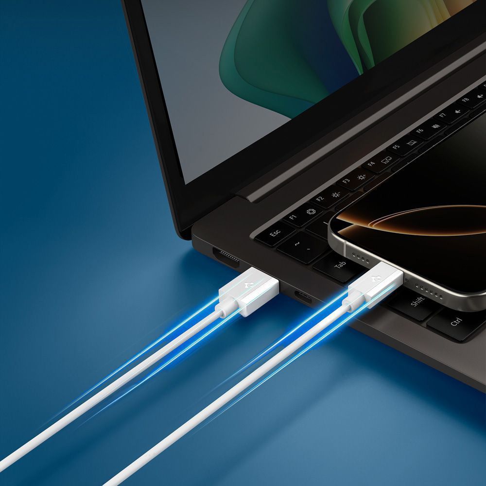 Spigen Essential USB-A to USB-C 60W Cable 2m White Spigen Essential USB-A to USB-C 60W Cable 2m White