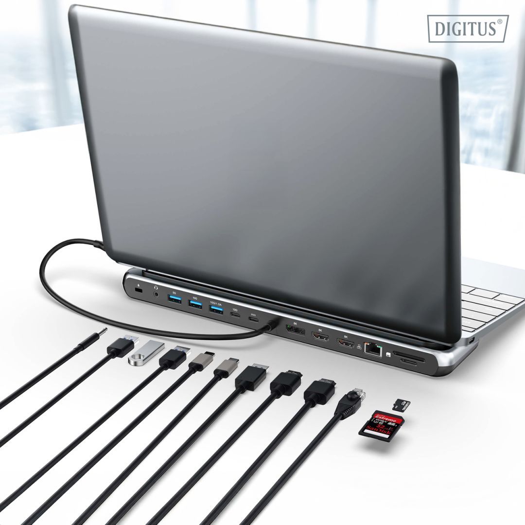 Digitus USB-C 8K docking station 12-port Digitus USB-C 8K docking station 12-port
