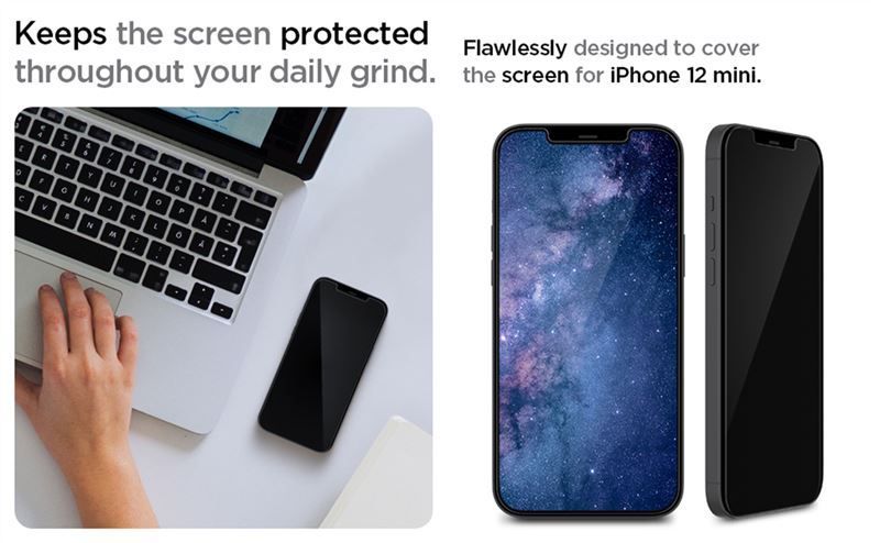Spigen Glas tR EZ Fit, 2 Pack - iPhone 12 mini Spigen Glas tR EZ Fit, 2 Pack - iPhone 12 mini