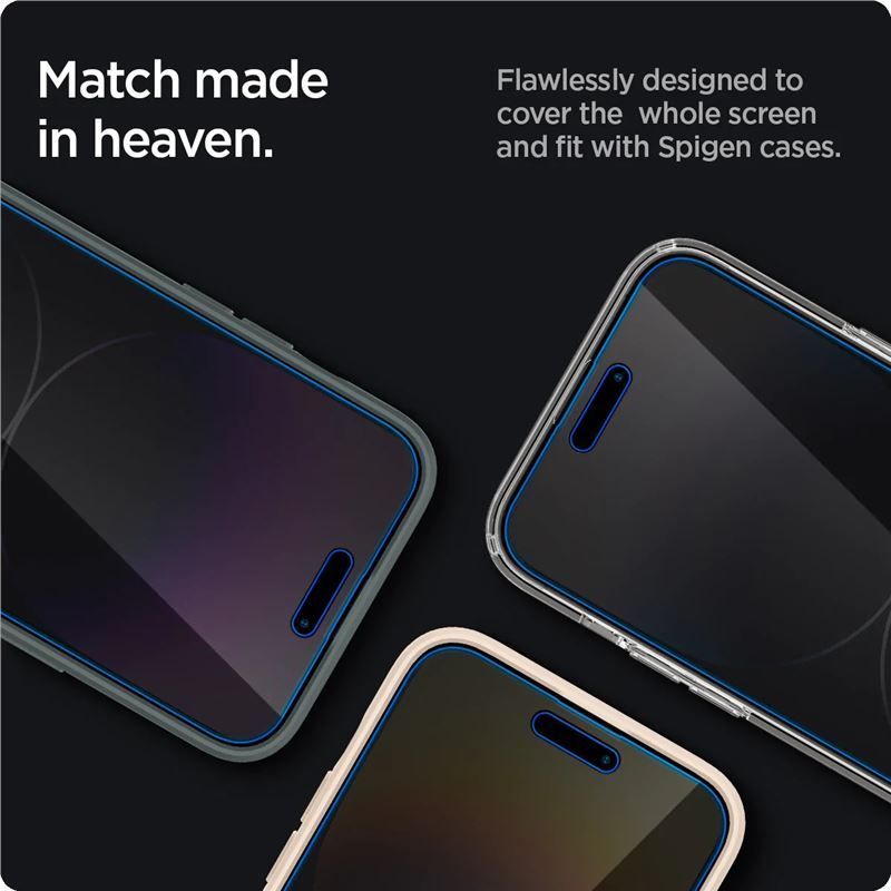 Spigen Glass EZ Fit Privacy 2 Pack - iPhone 14 Pro Max Spigen Glass EZ Fit Privacy 2 Pack - iPhone 14 Pro Max