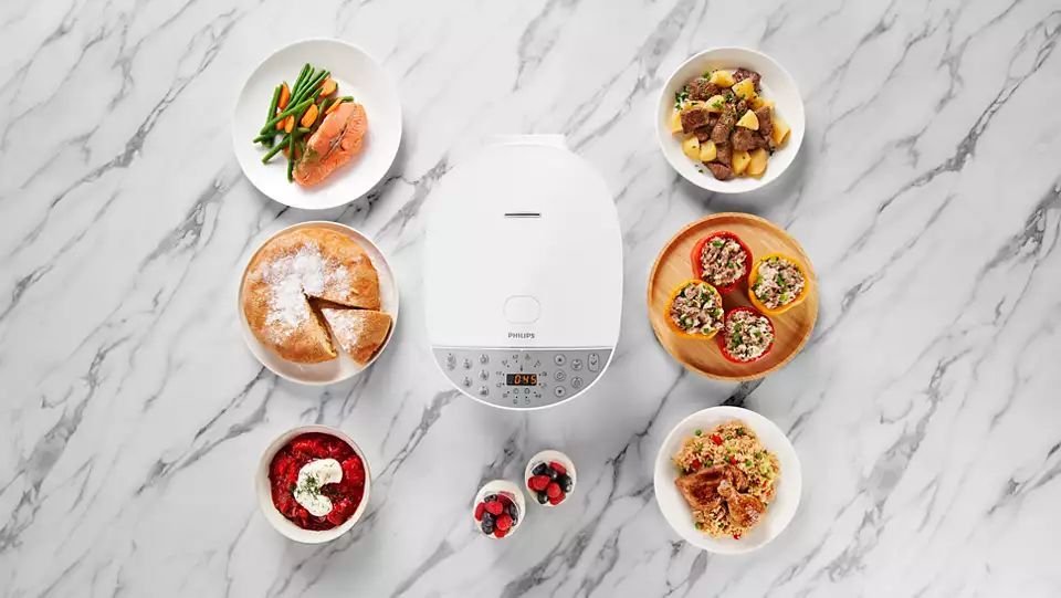 Philips Viva Collection Multicooker HD4713/40 Multifunkciós Főzőkészülék White Philips Viva Collection Multicooker HD4713/40 Multifunkciós Főzőkészülék White