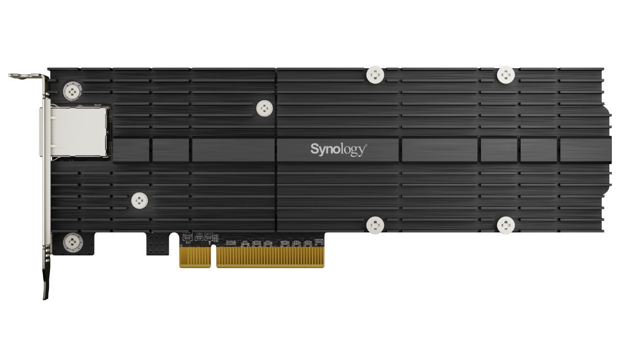Synology E10M20-T1 M.2 SSD & 10GbE combo adapter card for performance acceleration Synology E10M20-T1 M.2 SSD & 10GbE combo adapter card for performance acceleration