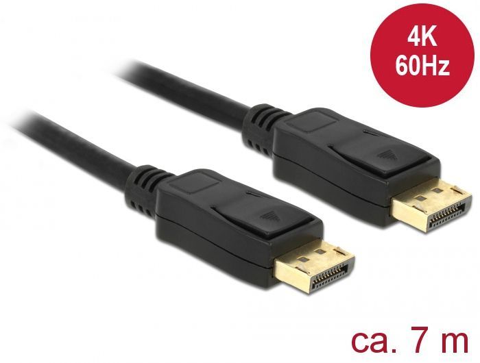DeLock Displayport 1.2 male > Displayport male 4K 60 Hz 7m Cable DeLock Displayport 1.2 male > Displayport male 4K 60 Hz 7m Cable