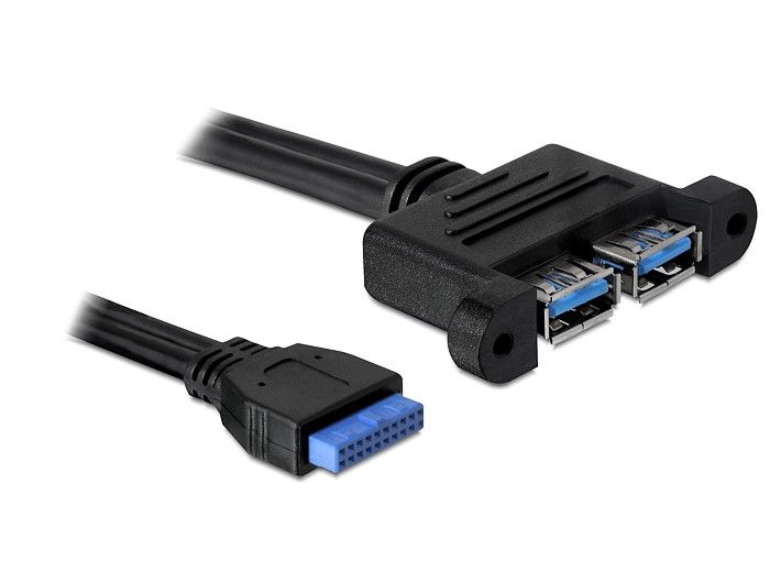 DeLock Cable USB 3.0 pin header female > 2x USB 3.0-A female parallel DeLock Cable USB 3.0 pin header female > 2x USB 3.0-A female parallel