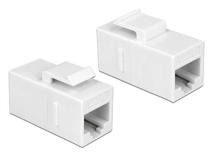 DeLock Keystone Module RJ45 jack > RJ45 jack Cat.6 UTP White DeLock Keystone Module RJ45 jack > RJ45 jack Cat.6 UTP White