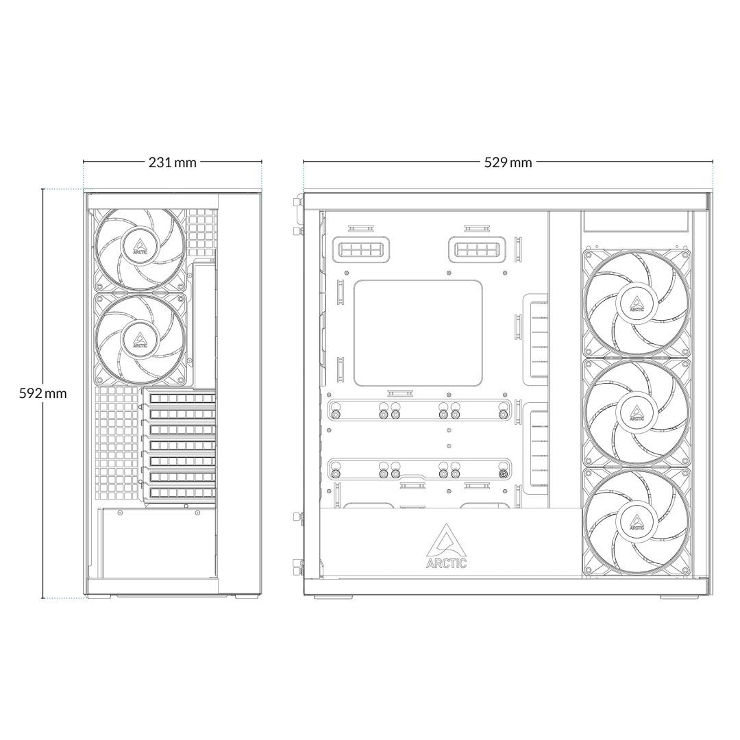 Arctic Xtender Tempered Glass Black Arctic Xtender Tempered Glass Black