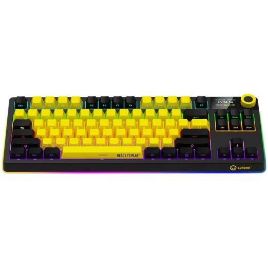 LORGAR KBP70TKLW Wireless Bluetooth Mechanical Gaming Keyboard Black/Yellow US