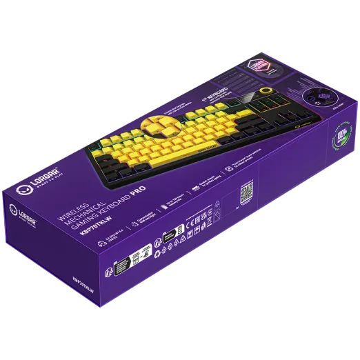 LORGAR KBP70TKLW Wireless Bluetooth Mechanical Gaming Keyboard Black/Yellow US