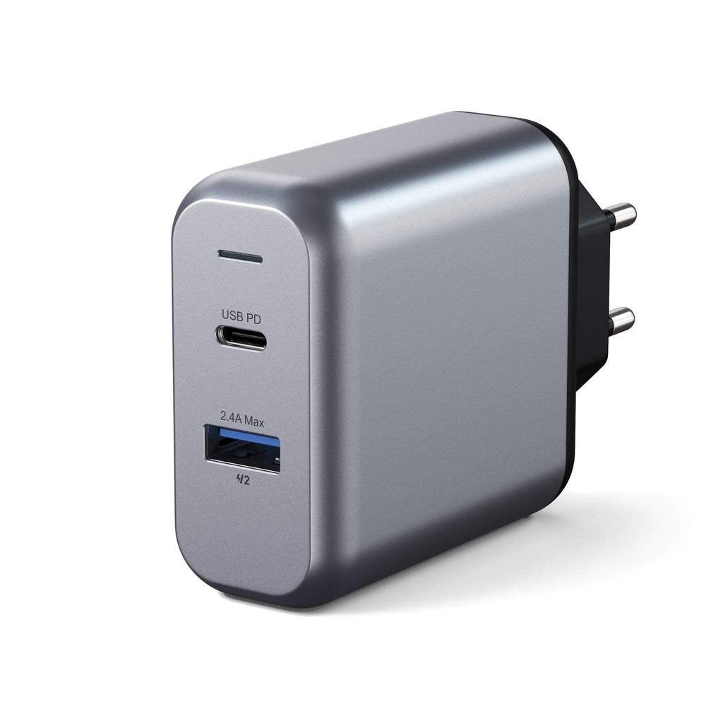 Satechi 30W Dual-Port Wall Charger Space Gray Satechi 30W Dual-Port Wall Charger Space Gray