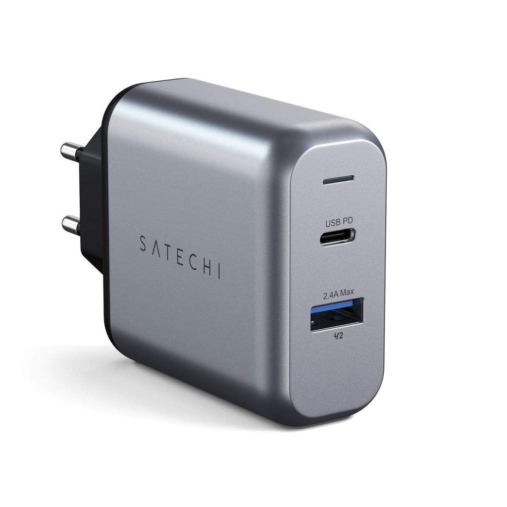 Satechi 30W Dual-Port Wall Charger Space Gray Satechi 30W Dual-Port Wall Charger Space Gray