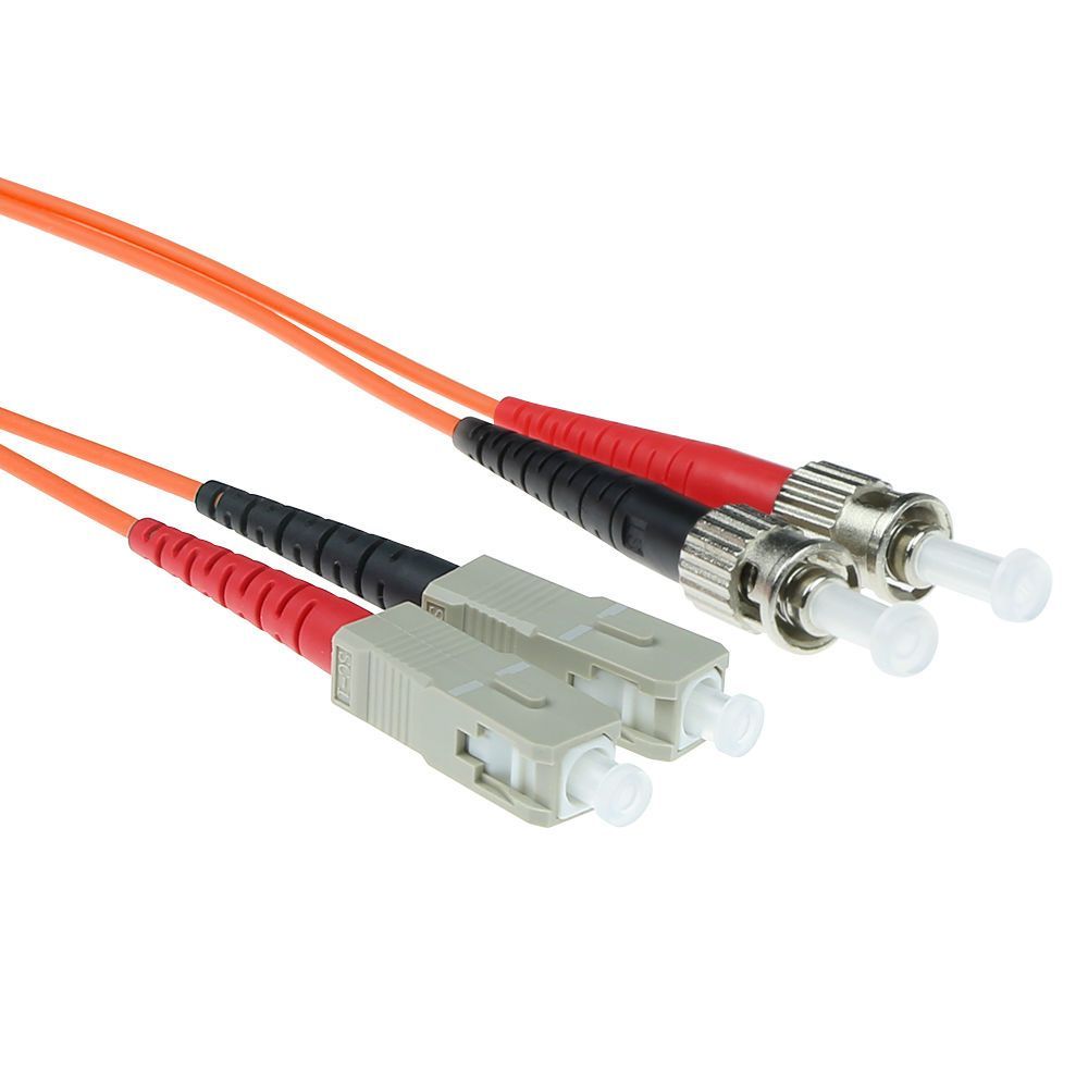 ACT LSZH Multimode 50/125 OM2 fiber cable duplex with SC and ST connectors 3m Orange ACT LSZH Multimode 50/125 OM2 fiber cable duplex with SC and ST connectors 3m Orange
