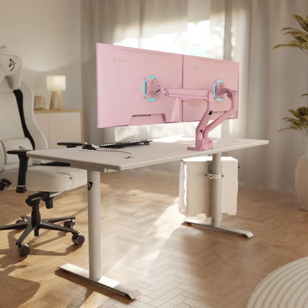 Arozzi Alzare Neo Duo Gas Spring Monitor Arm Pink