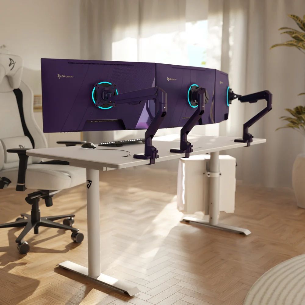 Arozzi Alzare Neo Single Gas Spring Monitor Arm Purple