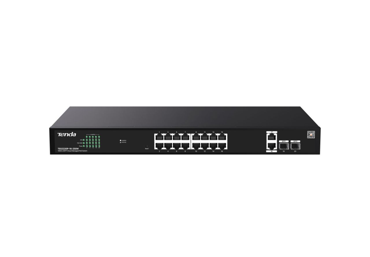 Tenda TEG2220P-16-250W 18GE+2SFP Cloud Managed PoE Switch