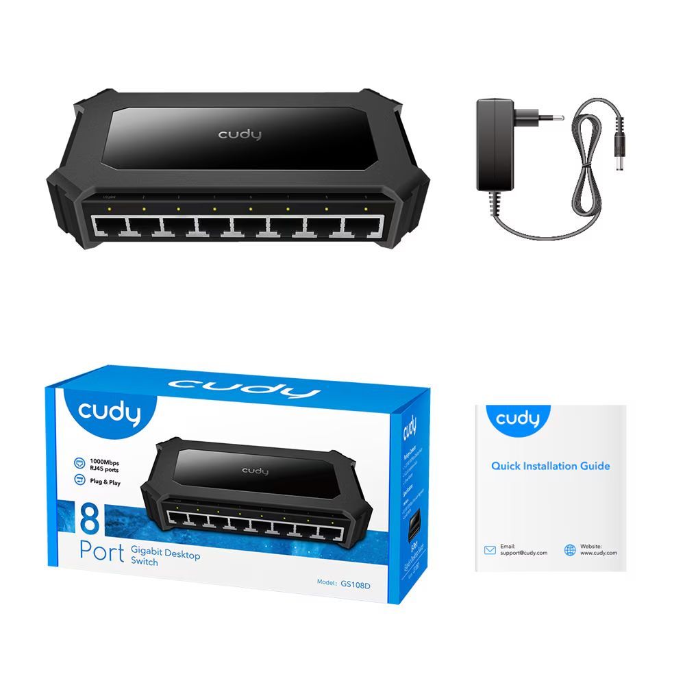 Cudy GS108D 8-Port Gigabit Ethernet Switch Black Cudy GS108D 8-Port Gigabit Ethernet Switch Black