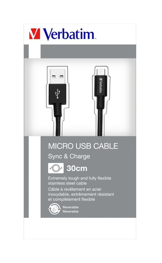 Verbatim Micro USB Sync & Charge Cable Black Verbatim Micro USB Sync & Charge Cable Black