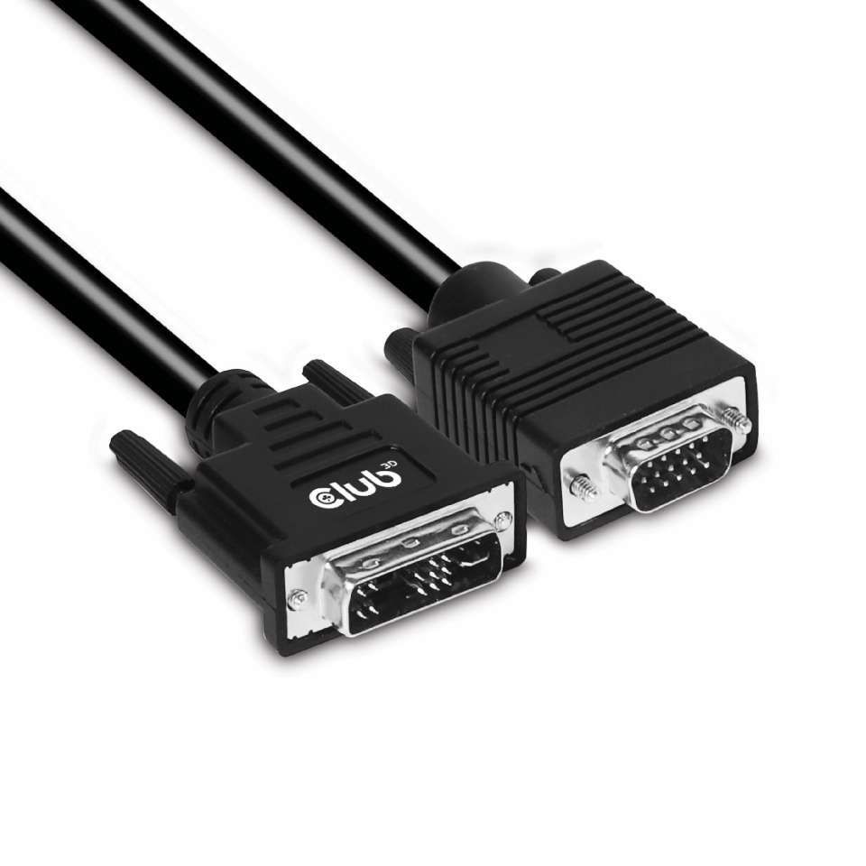 Club3D DVI-A (Analog VGA) to VGA cable 3m Black Club3D DVI-A (Analog VGA) to VGA cable 3m Black