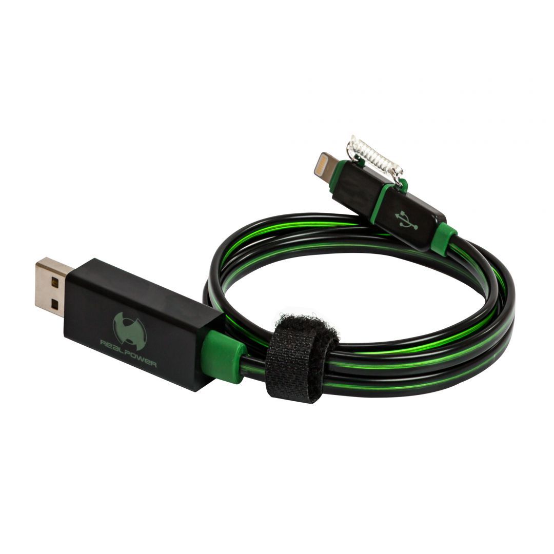 Realpower Floating cable 2in1 74,5cm Green Realpower Floating cable 2in1 74,5cm Green