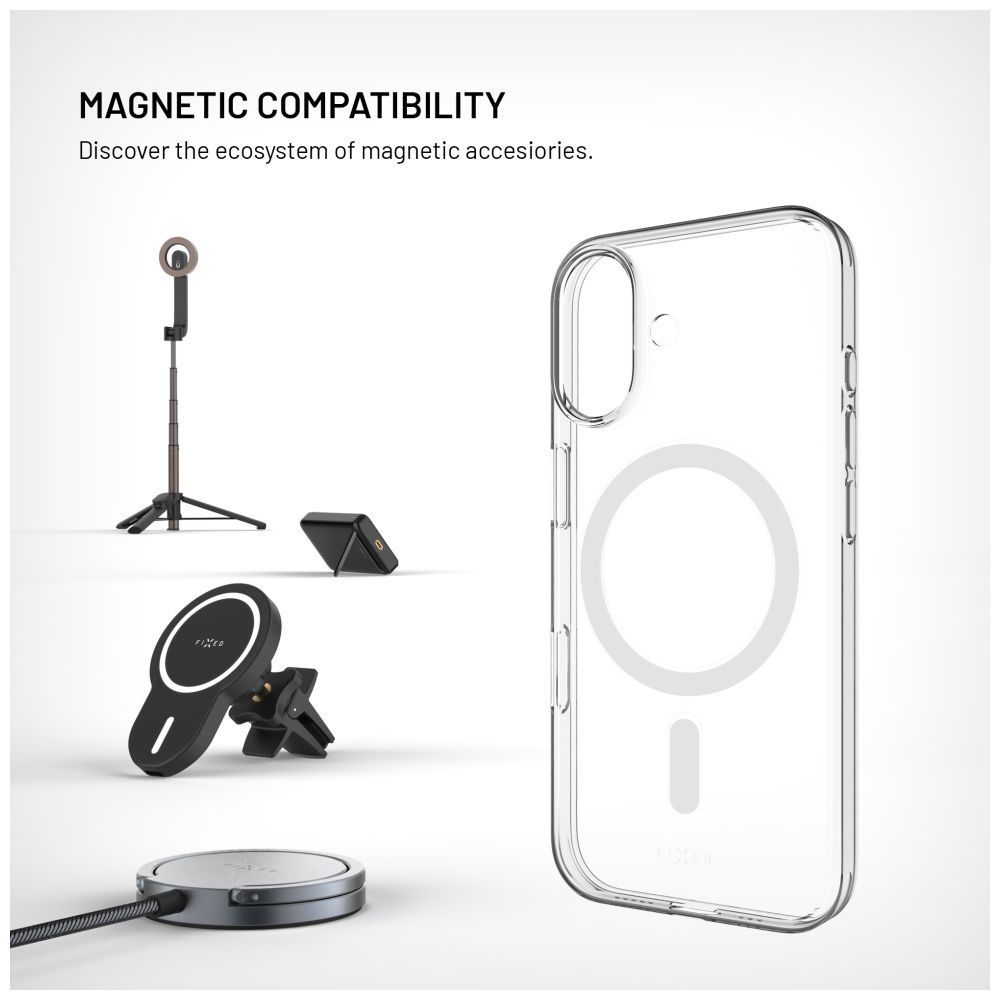 FIXED Magshell tok Apple iPhone 16 készülékhez, átlátszó FIXED Magshell tok Apple iPhone 16 készülékhez, átlátszó