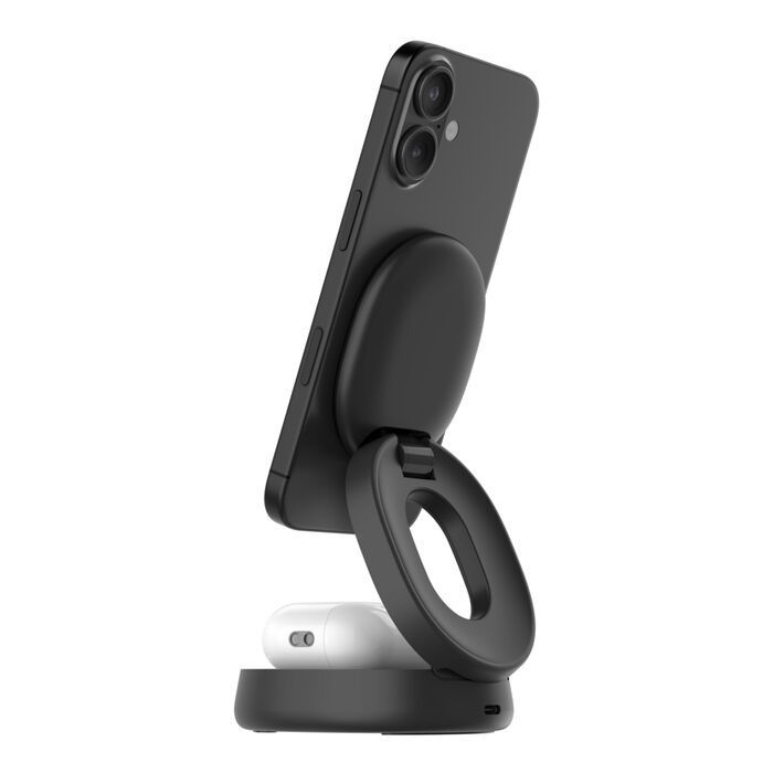 Belkin BoostCharge Pro 2-in-1 Wireless Charging Stand with Qi2 15W Black Belkin BoostCharge Pro 2-in-1 Wireless Charging Stand with Qi2 15W Black