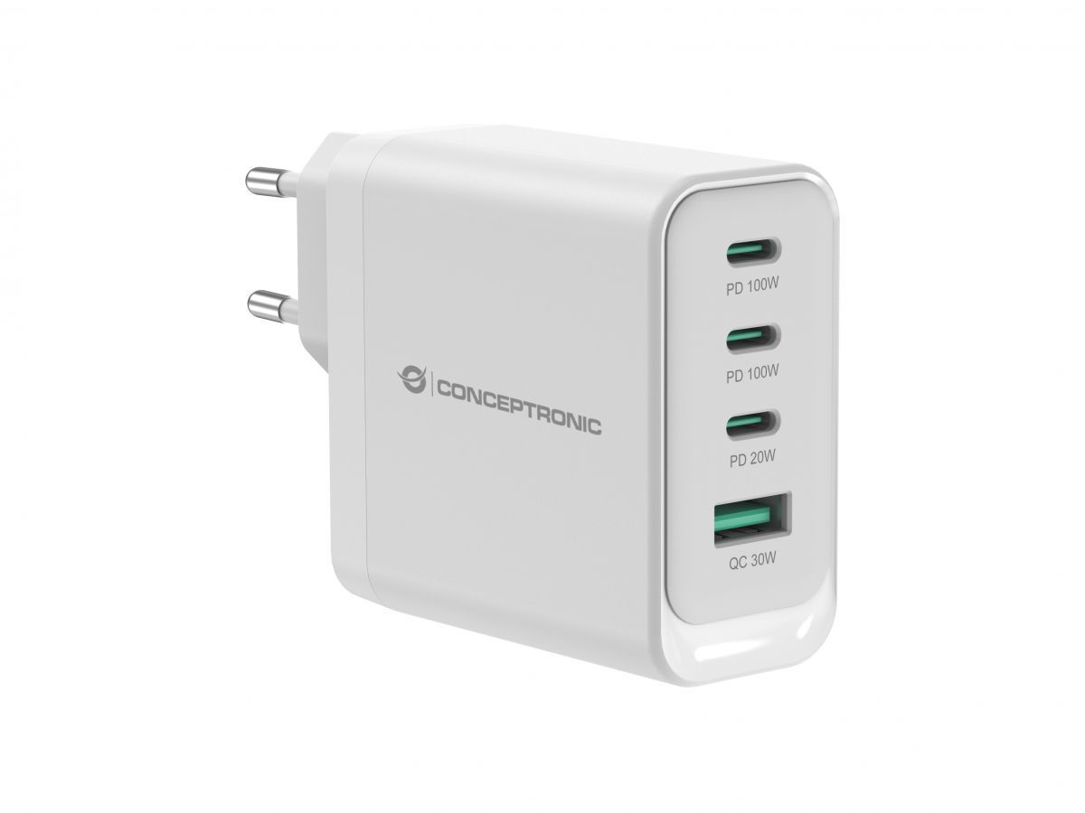 Conceptronic ALTHEA22W100 4-Port 100W GaN USB PD Charger White Conceptronic ALTHEA22W100 4-Port 100W GaN USB PD Charger White