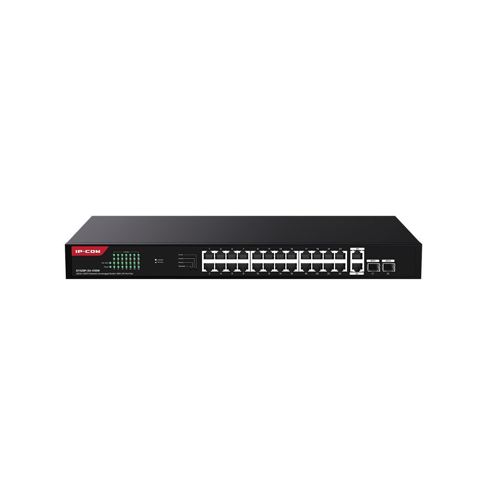 IP-COM G1128P-24-410W 26GE+2SFP Ethernet Unmanaged Switch With 24-Port PoE IP-COM G1128P-24-410W 26GE+2SFP Ethernet Unmanaged Switch With 24-Port PoE