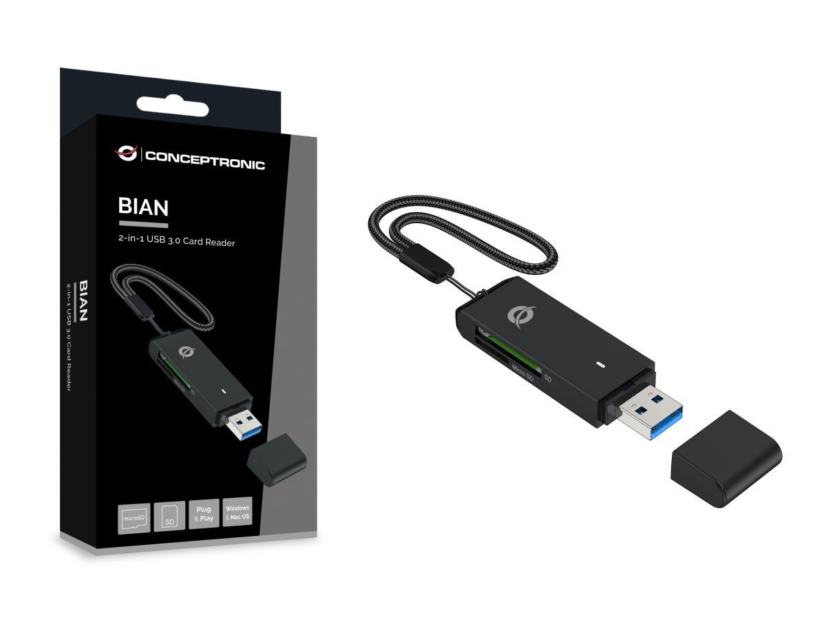 Conceptronic BIAN02B USB3.0 Card Reader Black Conceptronic BIAN02B USB3.0 Card Reader Black