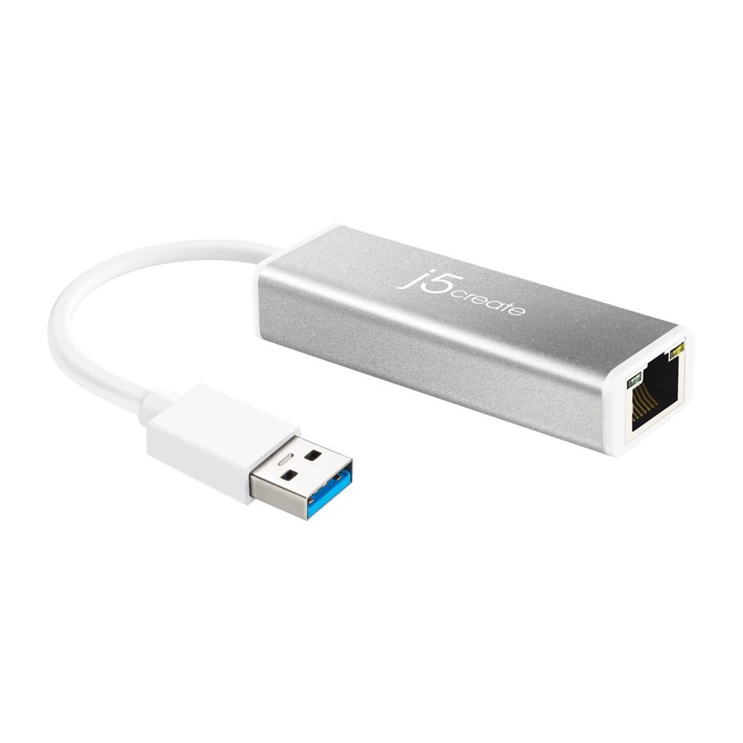 j5create JUE130 USB3.0 Gigabit Ethernet Adapter Silver j5create JUE130 USB3.0 Gigabit Ethernet Adapter Silver