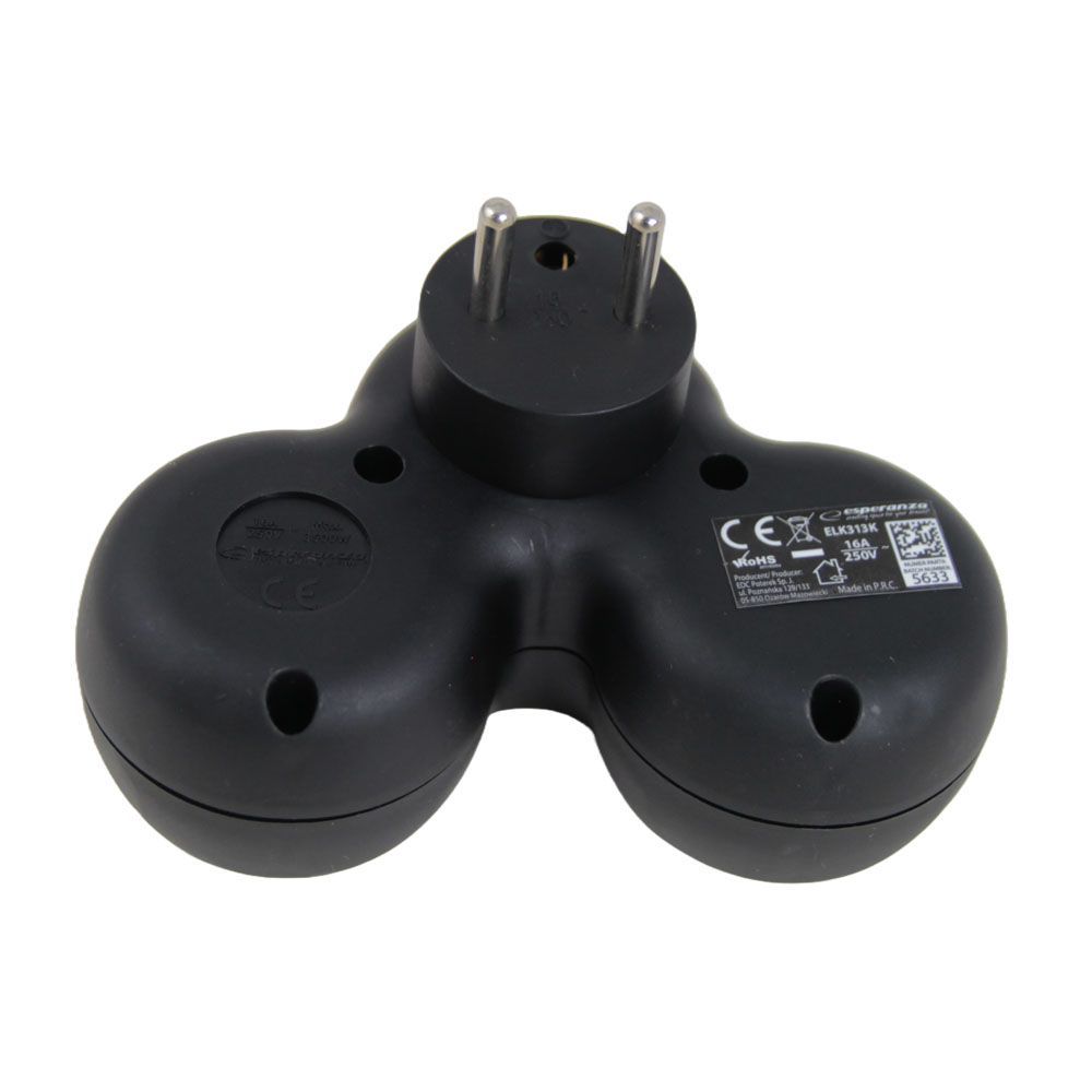 Esperanza Hálózati Elosztó 3DIN Fali Black Esperanza Hálózati Elosztó 3DIN Fali Black