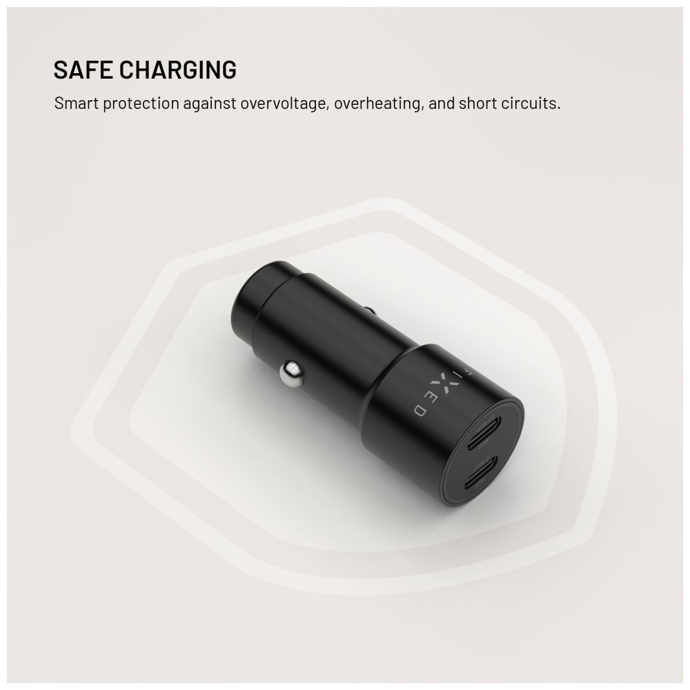 FIXED Dual USB-C Car Charger 65W PD 3.0 Black