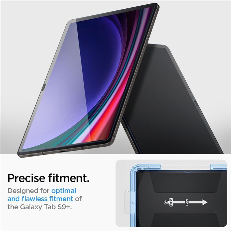 Spigen Glass tR EZ Fit 1 Pack - Samsung Galaxy Tab S9+ Spigen Glass tR EZ Fit 1 Pack - Samsung Galaxy Tab S9+