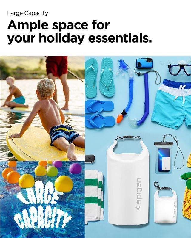 Spigen Aqua Shield WaterProof Dry Bag 20L + 2L A630 Snow White Spigen Aqua Shield WaterProof Dry Bag 20L + 2L A630 Snow White