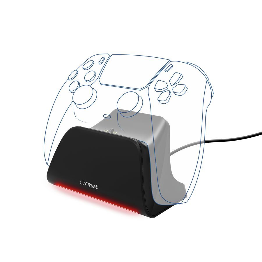 Trust GXT 255 Quick charge stand for PS5 Controllers Black
